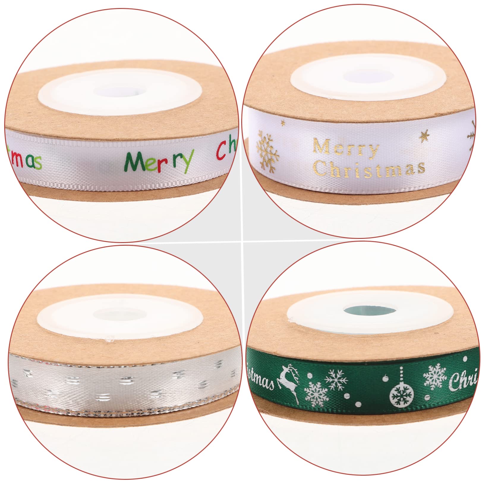 15rollen Weihnachtsgeschenkband Dekorative Satinbänder Für Party-dekoration Schleifen Festliche Verpackung Für Weihnachten Pro Rolle