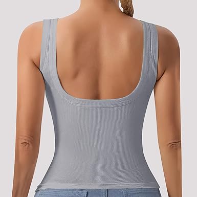 FMLQYZ Canotta Sportiva Donna Fitness Running Top Sportivo Senza