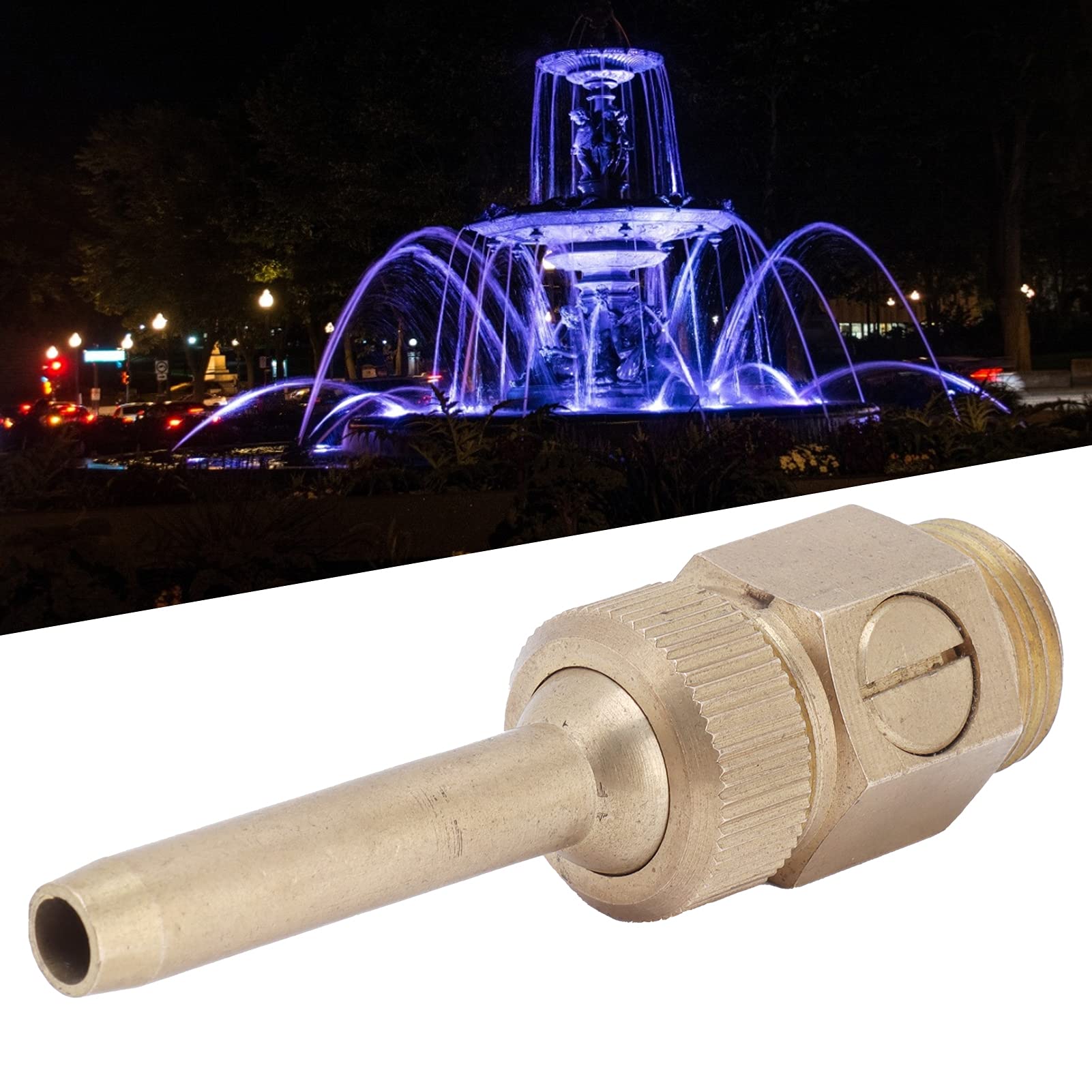 Ugello Fontana Ottone, Ugello con Valvola Impermeabile a Spruzzo per Fontana Filettatura Esterna 1/2\
