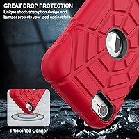 Vista 3 de Grifobes Funda protectora resistente 3 en 1 para iPod Touch 7/6/5 para niños (rojo+negro)