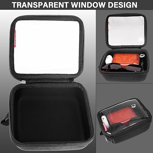 Miniatura 6 de HAUTMEC Juego organizador de herramientas utilitarias, 2 piezas de estuche de almacenamiento duro portátil de EVA con ventana superior transparente,