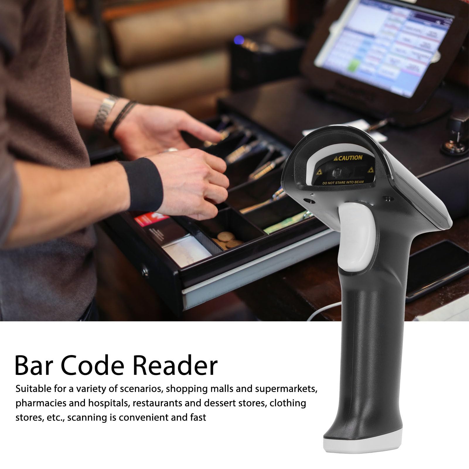 Marhynchus Escáner de Código de Barras Bluetooth Lector de Código de Barras Inalámbrico ABS Escáner de QR 1D 2D con Base de Batería de 2000 MAh para Almacén de Logística Inventario Minorista Lectura