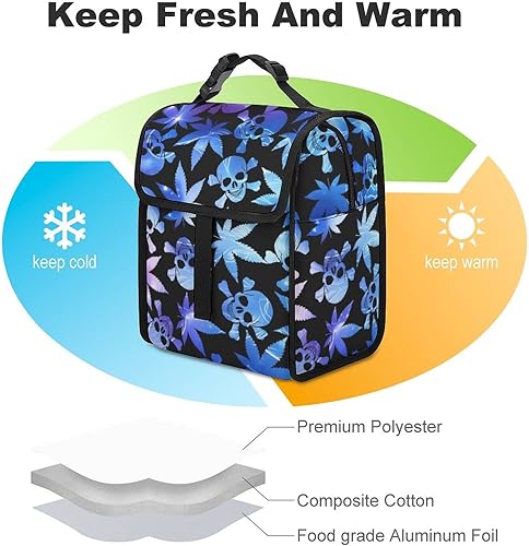 Miniatura 3 de Bolsa de almuerzo portátil de viaje, bolsa de aislamiento térmico, bolsa de comida de pícnic de gran capacidad, compatible con cannabis, marihuana,