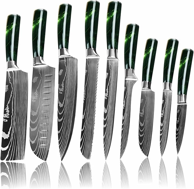Set de cuchillos cocina 9 piezas acero inoxidable miniatura 4