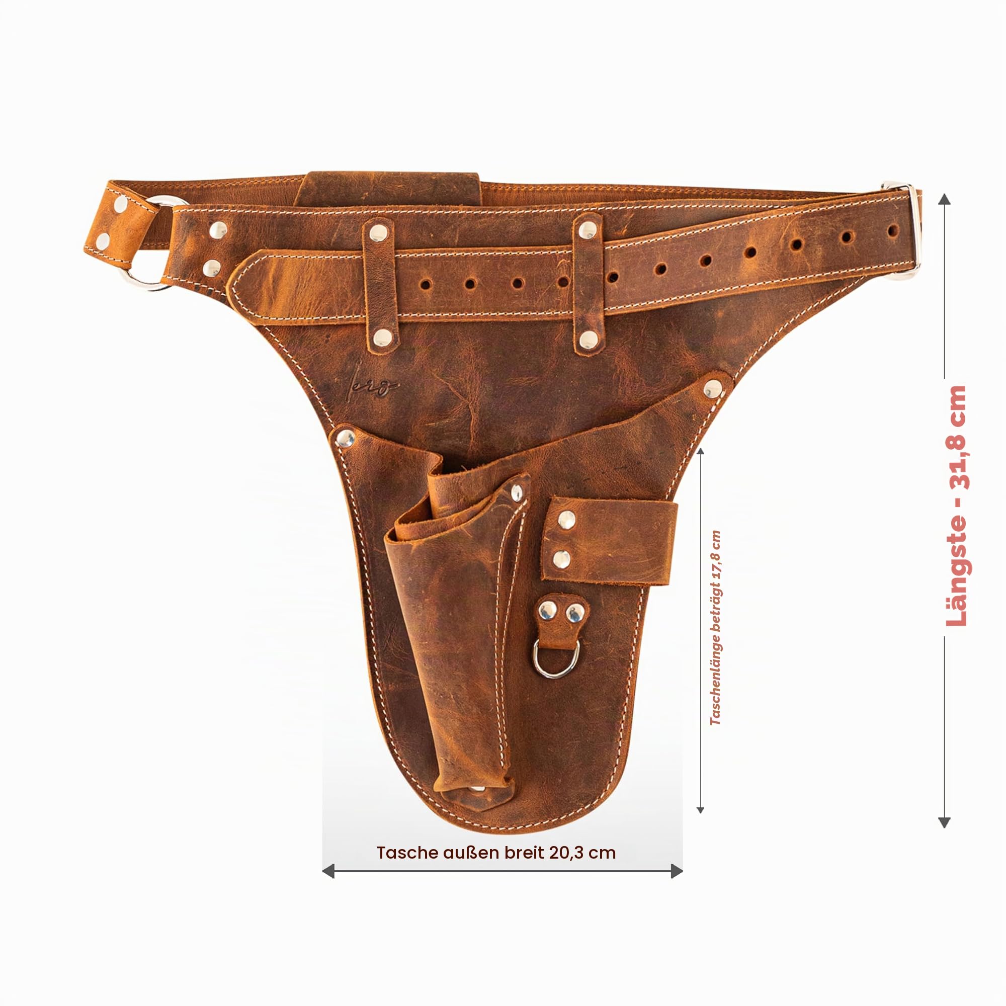 Gartenfloristen-Werkzeuggürtel für Herren, Leder-Werkzeuggürtel für Damen, handgefertigter Gürtel für Gärtner, Elektriker und Tischler, Floristengürtel aus Leder (Brown CrazyHorse) (Brown CrazyHorse,