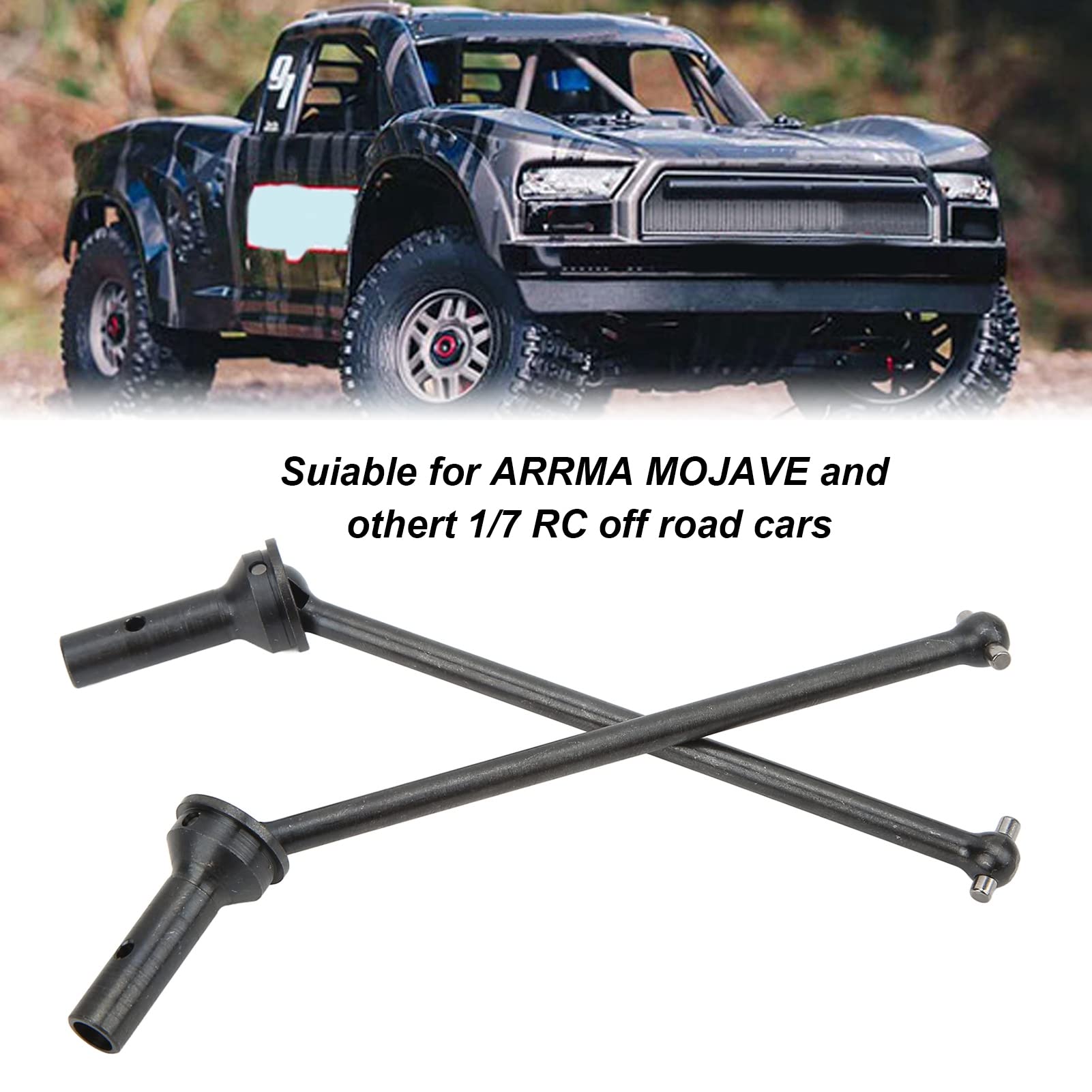 Przeguby uniwersalne CVD, ściśle przylegający gruby główny korpus Metalowy przedni wał napędowy Mocny hartowany do 1/7 RC Off Road Car