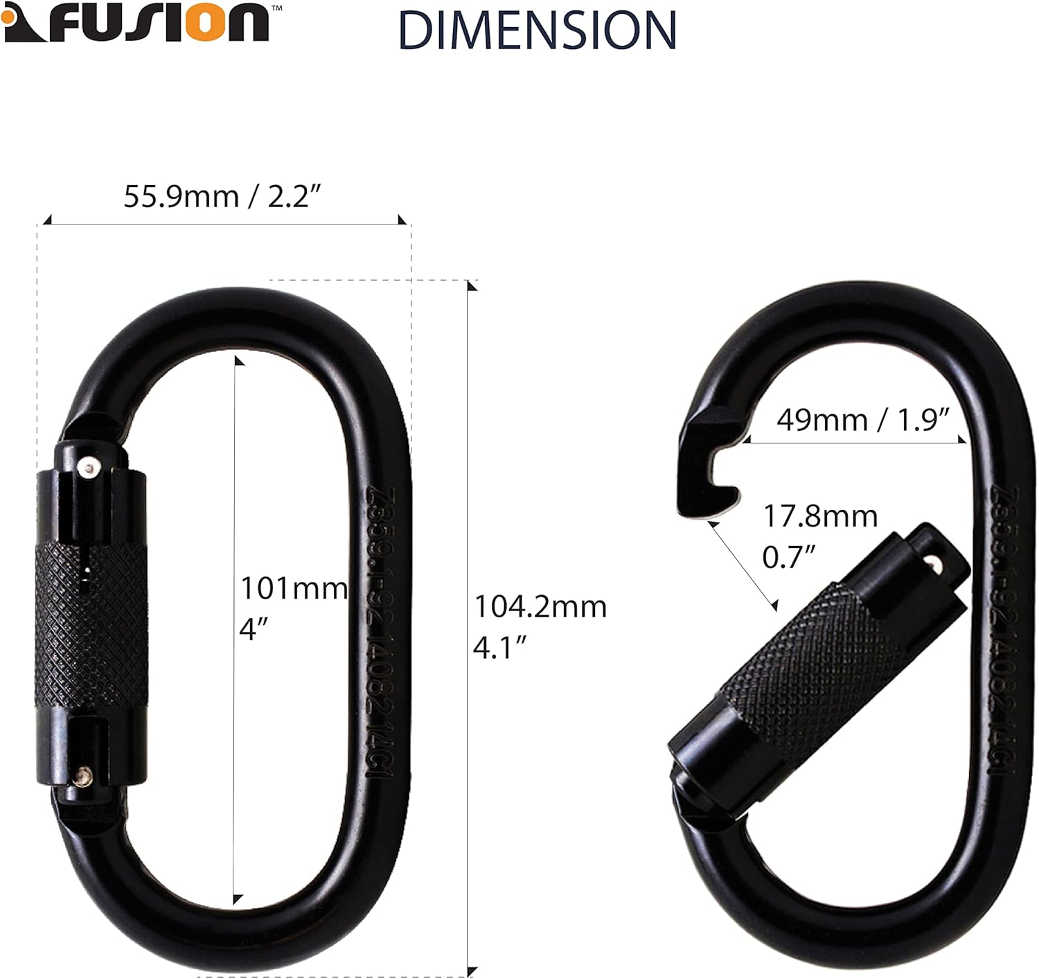Auto Locking Carabiner 27KN (5-Pack) - Fusion Climb® Ovatti - Professional Rock Climbing Carabiner - Heavy Duty Steel Auto Locking Carabiner for Climbing, Rappelling, D Shaped - UIAA ANSI Compliant