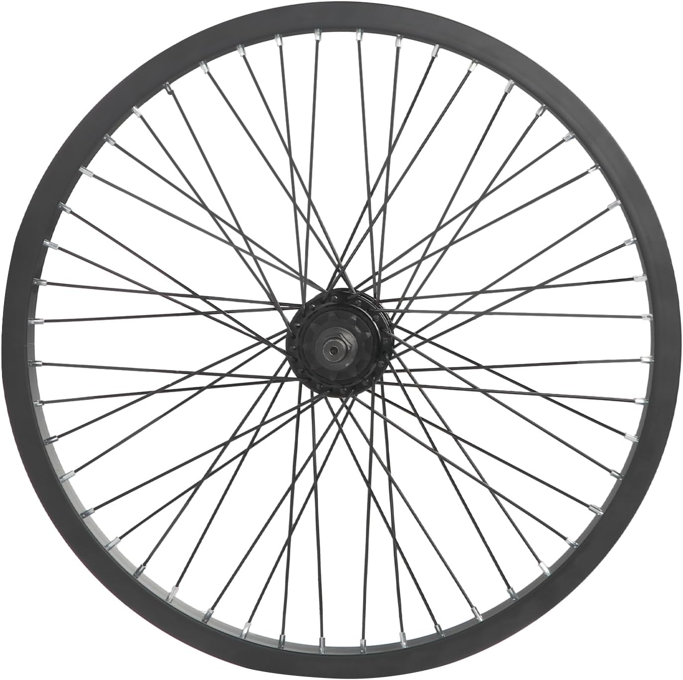 BMX Wheel 20 x 1.75 48H, Front and Rear Wheel with Single Speed Freewheel and Aluminium Rim, Black
