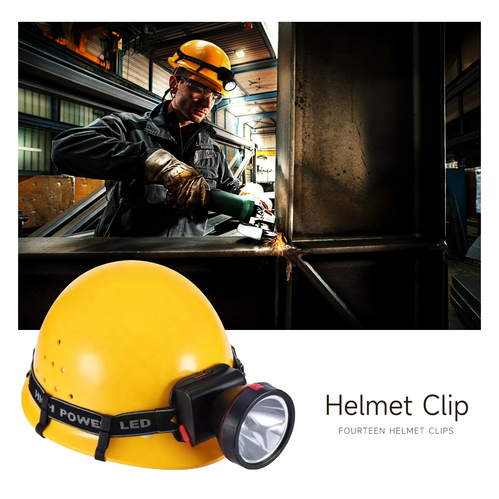 Clip per Elmetto per Lampada Frontale 14 Pezzi, Clip per Casco con Gancio in Plastica Adatto a Vari Fari e Caschi