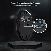 Vista 6 de Redragon M690 PRO - Mouse inalámbrico para juegos 8000 DPI con cable y llave de disparo rápido 8 botones macro diseño ergonómico para PC Maclaptop
