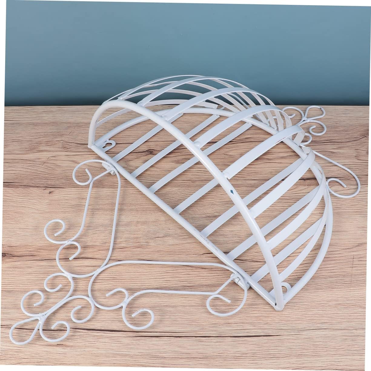 POPETPOP Decorative Wall Mount Flower Pot Stand Iron Plant Holder Classic European Style for Railings Balconies