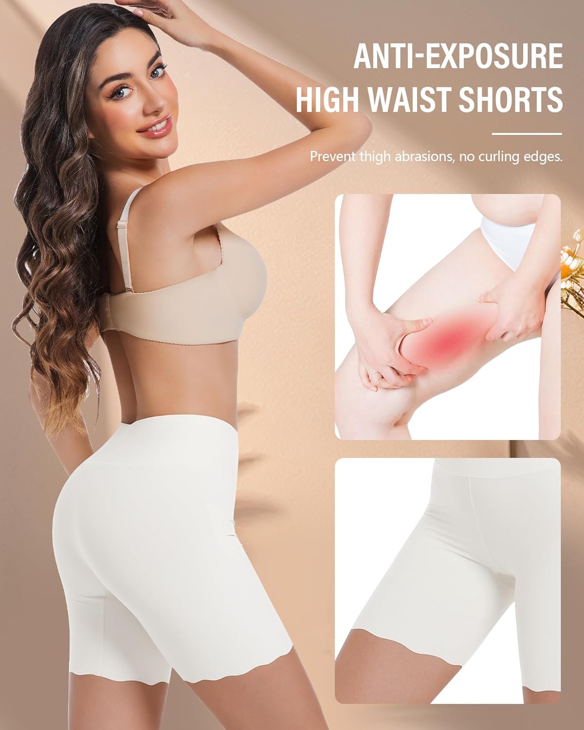 Women's Slip Shorts to Under Dresses | Anti Chafing High-Waisted Underwear | Smooth Shorts for Skirts & Party Dresses - Image 3