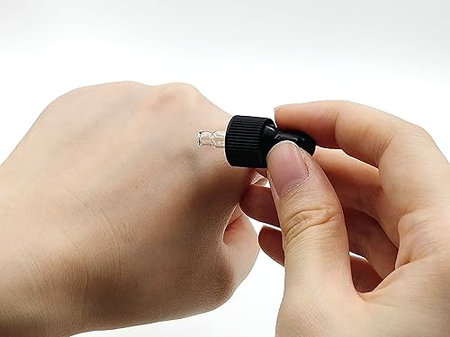 Miniatura 3 de 15 paquetes de 0.0 fl oz diminutos frascos con cuentagotas de vidrio ámbar para aceites esenciales, cosméticos y líquidos, pequeños frascos vacíos