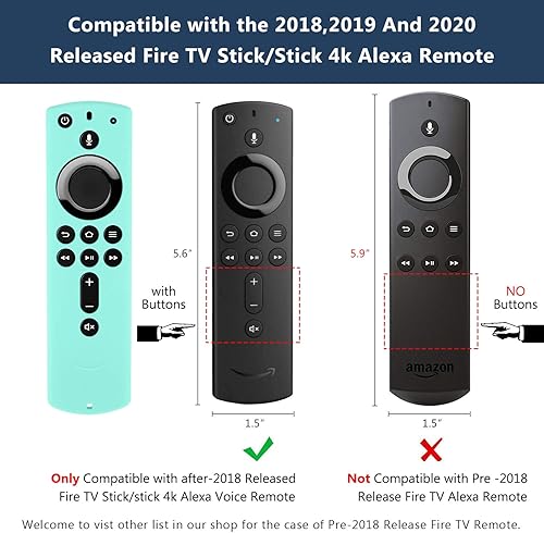 Miniatura 7 de 2 Pack Silicone Remote Cover Compatible with Fire TV Stick 4K Alexa Voice Remote Control, Lightweight Anti Slip Shockproof Protective Sleeve (Mint