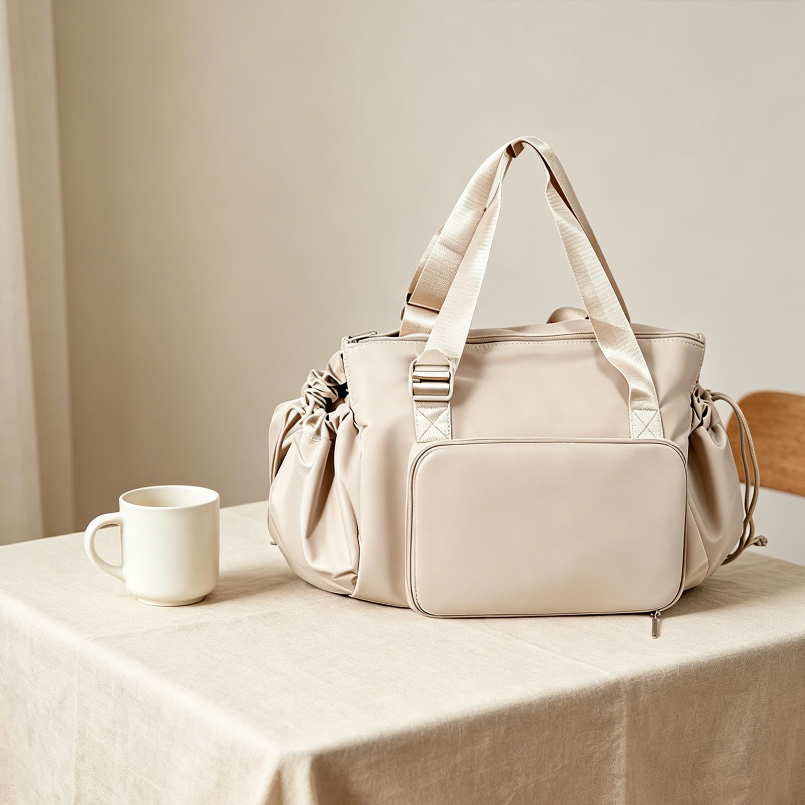 Sac de voyage multifonction fermeture éclair, grand sac maman bandoulière