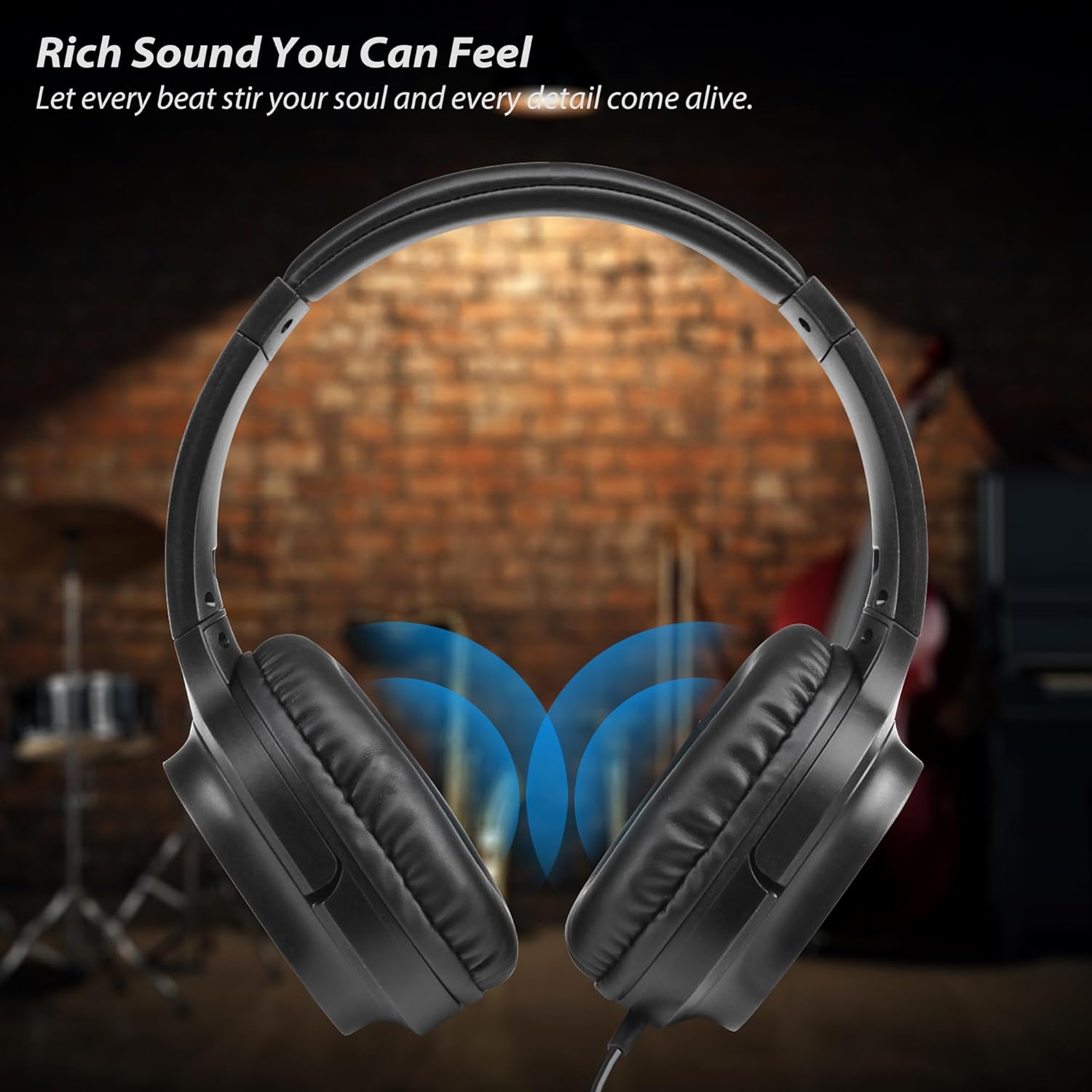 Upgrade Extra Long Cord Headphones for TV & PC with Volume Control, 18 Feet / 5.5M Extension Spring Coiled Cord, 3.5mm AUX with USB & RCA Adapter, Over-Ear Headphone for Smart & Old TVs - Image 4