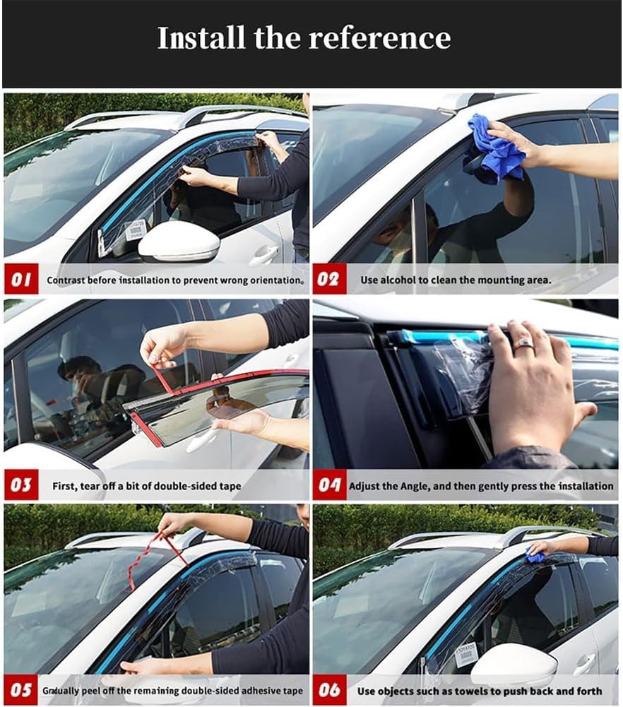 4pcs Car Front Rear Wind Deflectors for Be-nz B-Klasse 2013-2019 Side Door Windows Wind Rain Deflectors Smoke Guard Shade Wind Shield Accessories