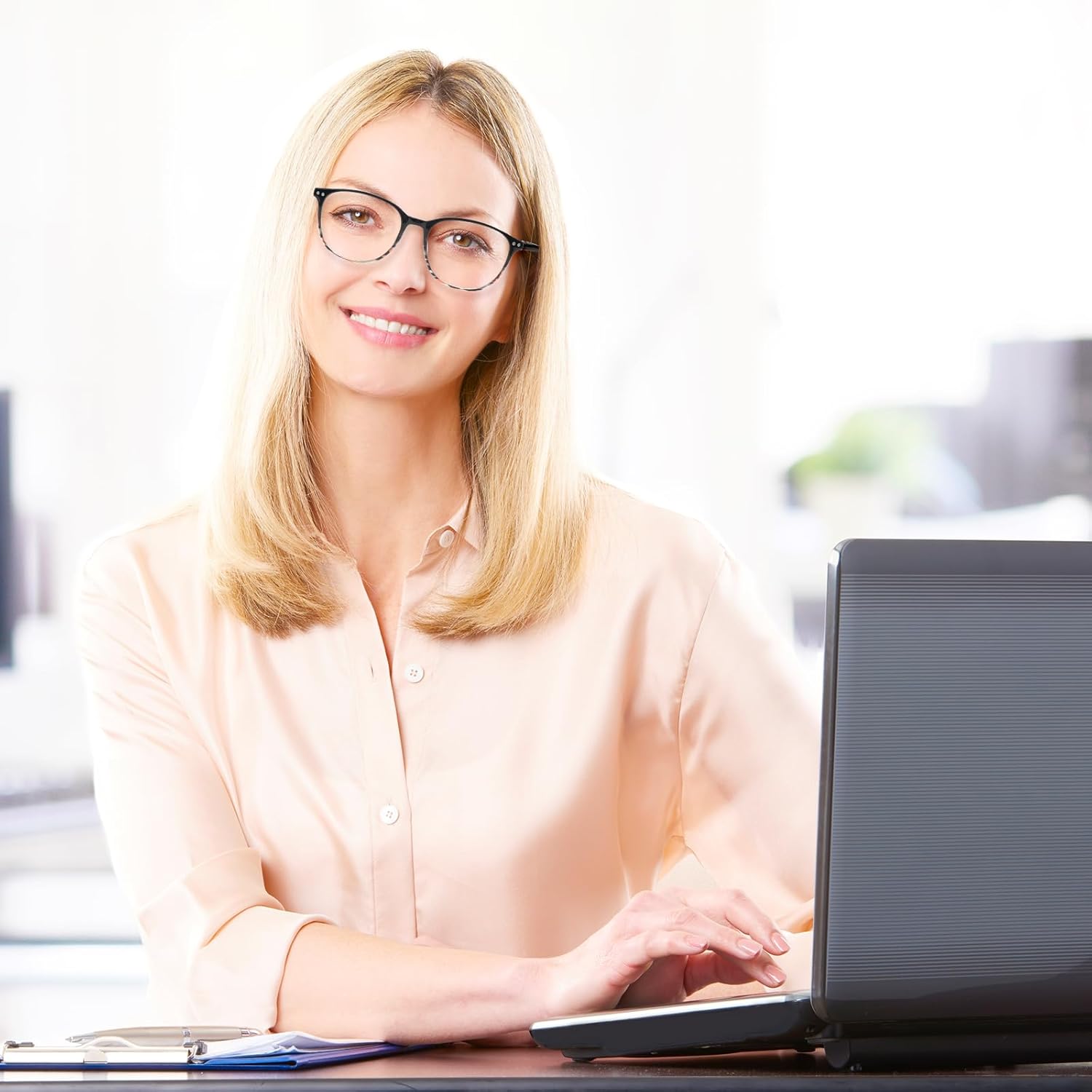 Progressive Multifocus Reading Glasses, Blue Light Blocking Computer Readers Spring Hinge 4 Pack - Image 7