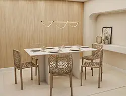 Mesa Reta De Jantar Escritório Moderna 77cm Altura Design Funcional para Salas e Home Office