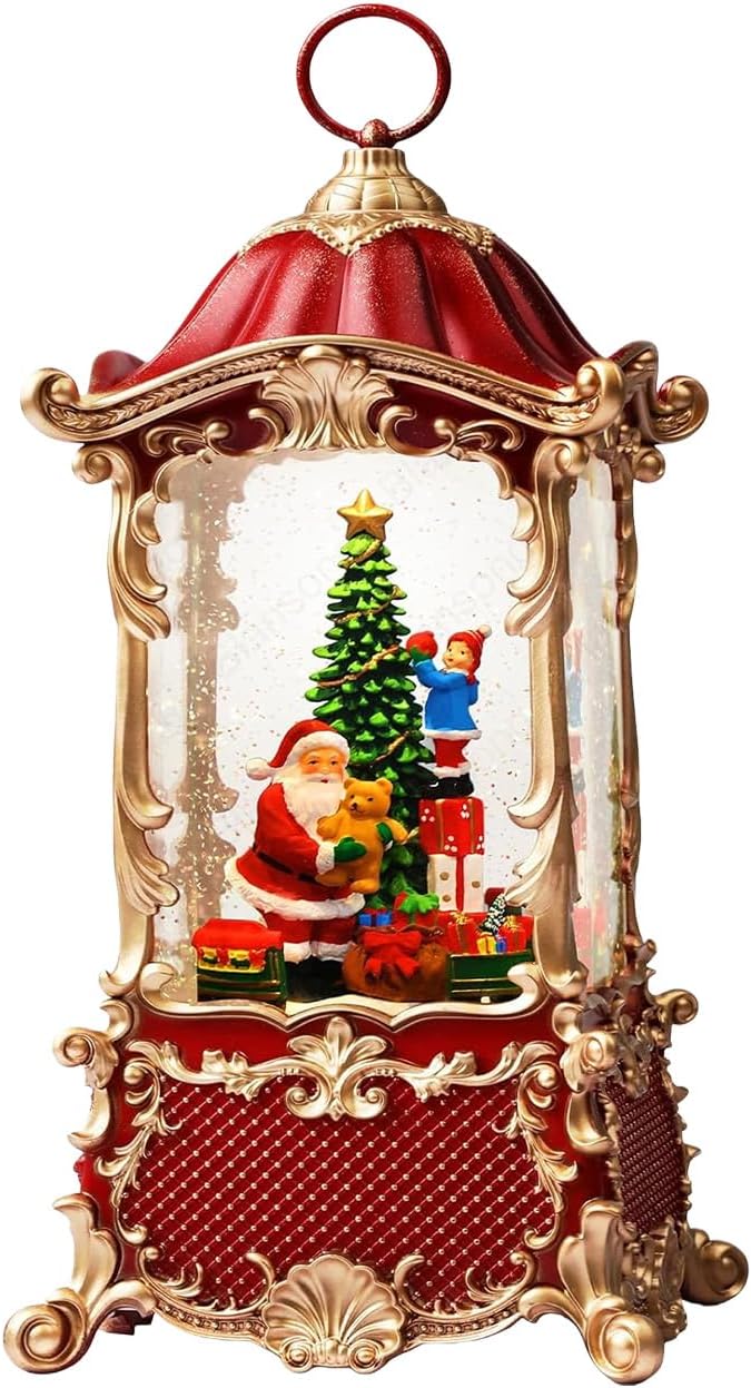 Snowflakes Crystal Lights Music Box for Christmas Decors Plays Festival Melodies USB Or Battery Operated Child Safe Materials Safe Kids Musical Snow Globes