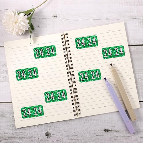 Miniatura 3 de 500 calcomanías para el año 2024, 34 x 1-12 pulgadas, etiquetas rectangulares para carpetas de archivos de 24 años, etiquetas rectangulares para