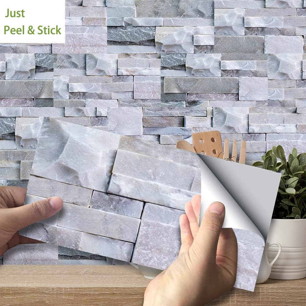 Bricks Effect Wall Sticker for TV Walls/Sofa Background Bedroom Kitchen Bathroom Wall Decor,Tile Transfers Sticker for Home Decor Peel & Stick self-Adhesive Splashback Tile Decals - Image 4