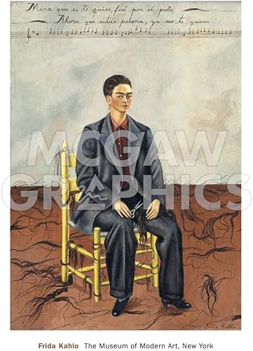 Autorretrato con cabello recortado, 1940 por Frida Kahlo, póster impreso artístico de 20 x 16 pulgadas