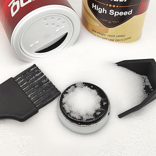 Miniatura 11 de Shuffleboard Sand Wax, juego de polvo de tejo de alta velocidad, juego de 2 latas de sal de tejo con mini cepillo