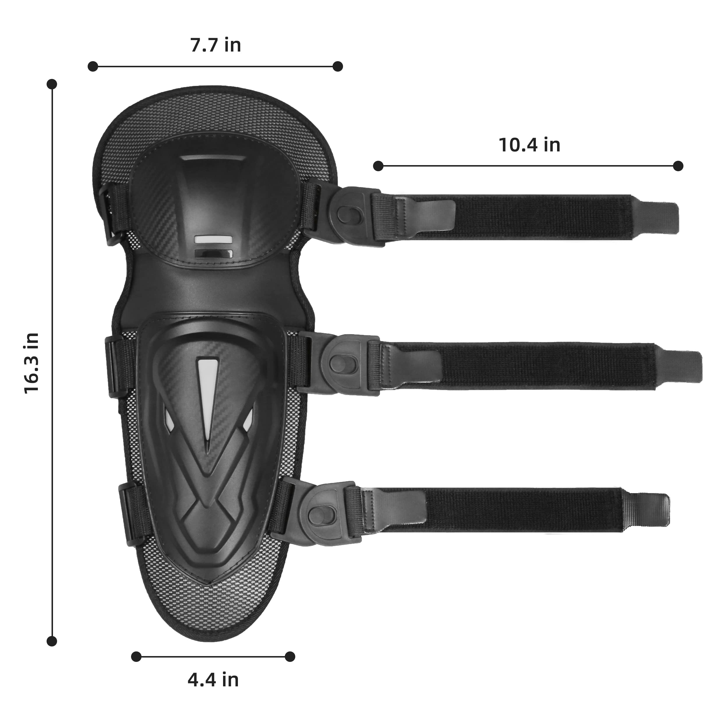 Powersports Knieschoner für Erwachsene, Ellenbogen- und Knieschoner mit verstellbarem Riemen für Motorrad, Dirtbike, Mountainbike, 4 Stück