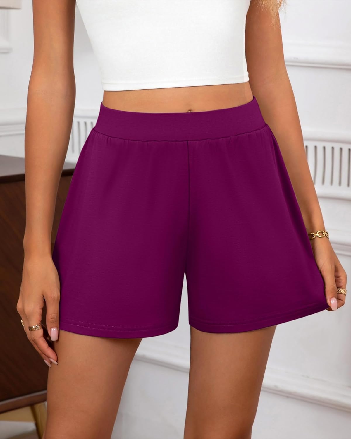 Neer 3 Pack Soft Casual Shorts for Women, Lounge Shorts Comfy Elastic Waist Bottoms for Summer Walking Gym Sleep Indoor - Image 2