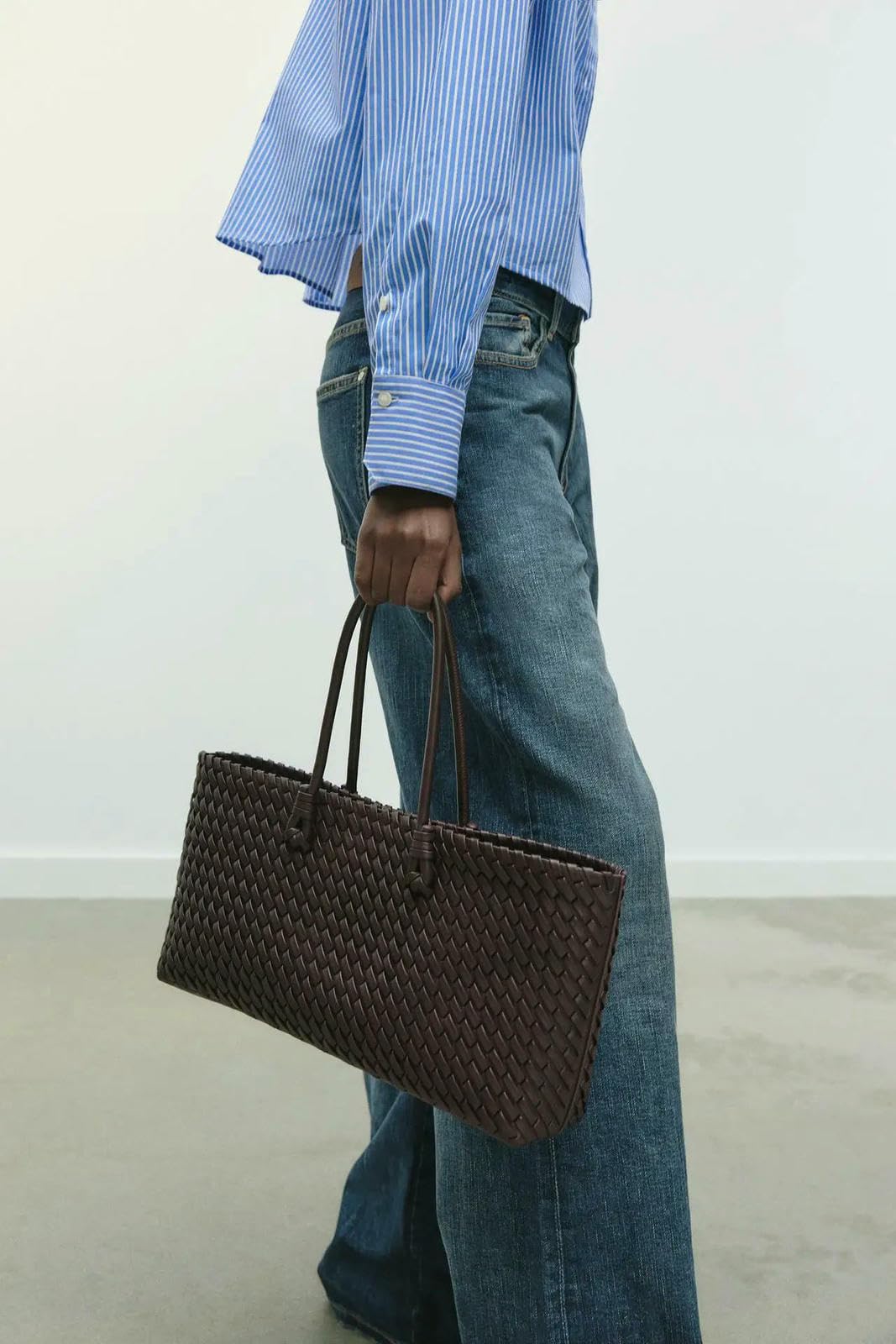 Beauty Case Borsa Tote Allungata in Tessuto da Donna, A Tracolla con Manico Superiore, Shopper Elegante per Lavoro, Viaggi E Uso Quotidiano