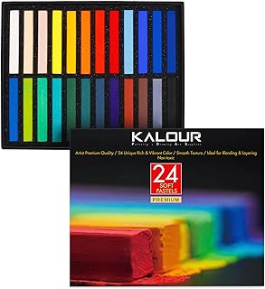 KALOUR Soft Pastel for Artists, Set of 24 colors Chalk Sticks,Pastel Art Supplies for Drawing Blending Shading,Colored Pastel Gift for Adults Kids Beginners