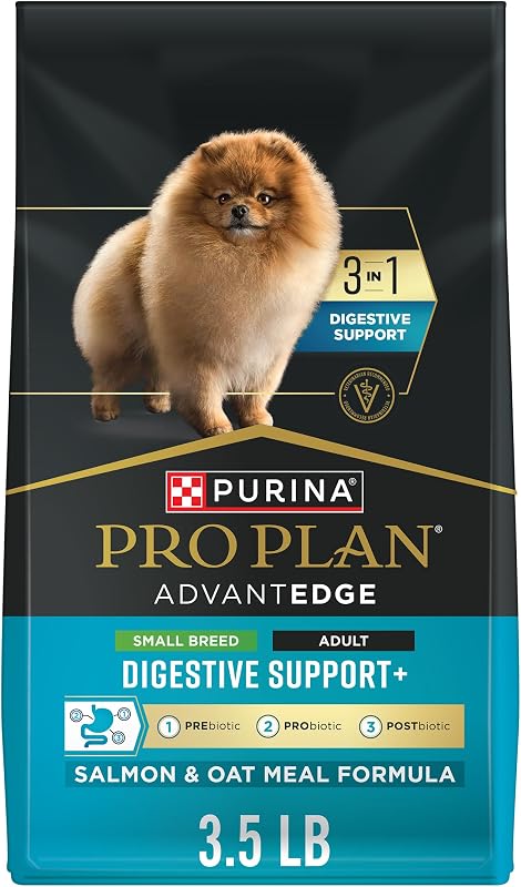 Ração seca para cães adultos de raças pequenas Purina Pro Plan AdvantEDGE Digestive Support Plus com salmão e aveia, 1,59 kg