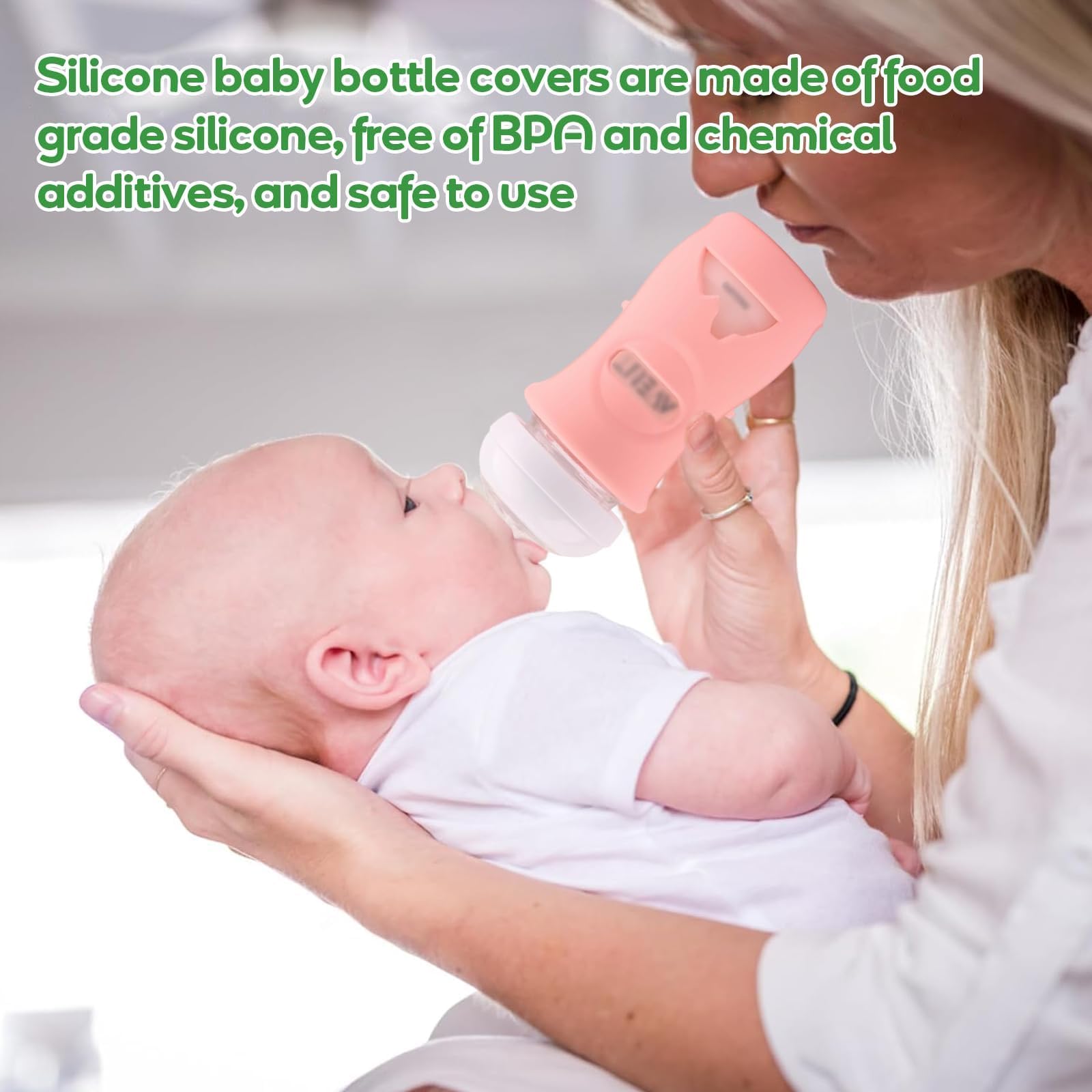 Avent Biberon in Vetro Naturale con Coperchio in Silicone Portabiberon Infrangibile Compatibile con Biberon in Vetro Naturale da 8 Once, Senza BPA, Confezione da 3