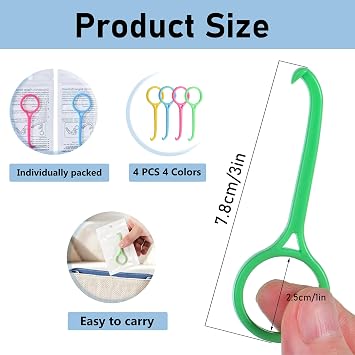 8 Pack Clear Aligner Removal Tool, Teeth Retainers Remover, Invisible Aligner Braces Remover Hook for Tooth Cleaning Oral Care (Yellow, Rose, Green, Blue)