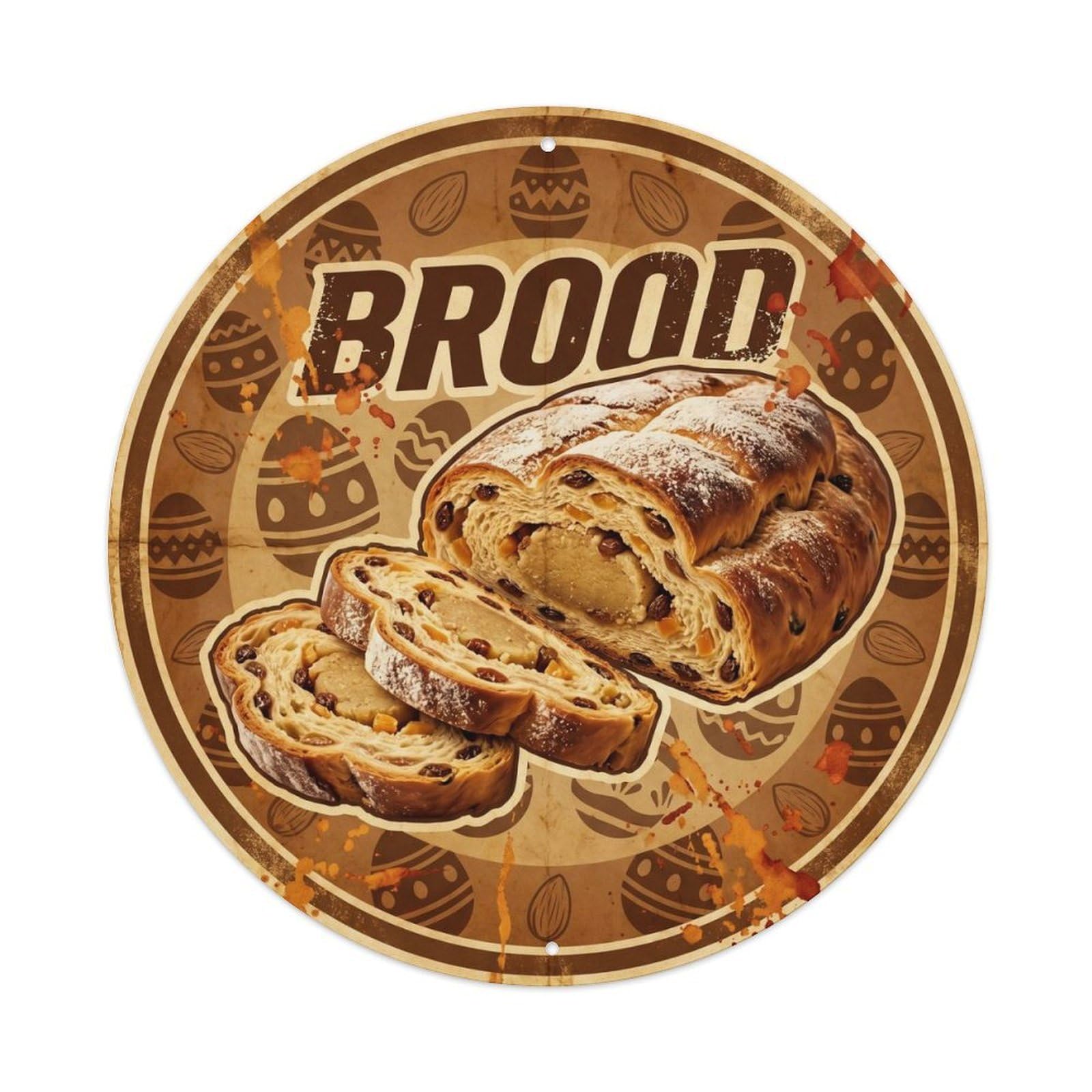 Rustic Bakery Bread European Fresh Baked Roadside Diner Metal Tin Sign