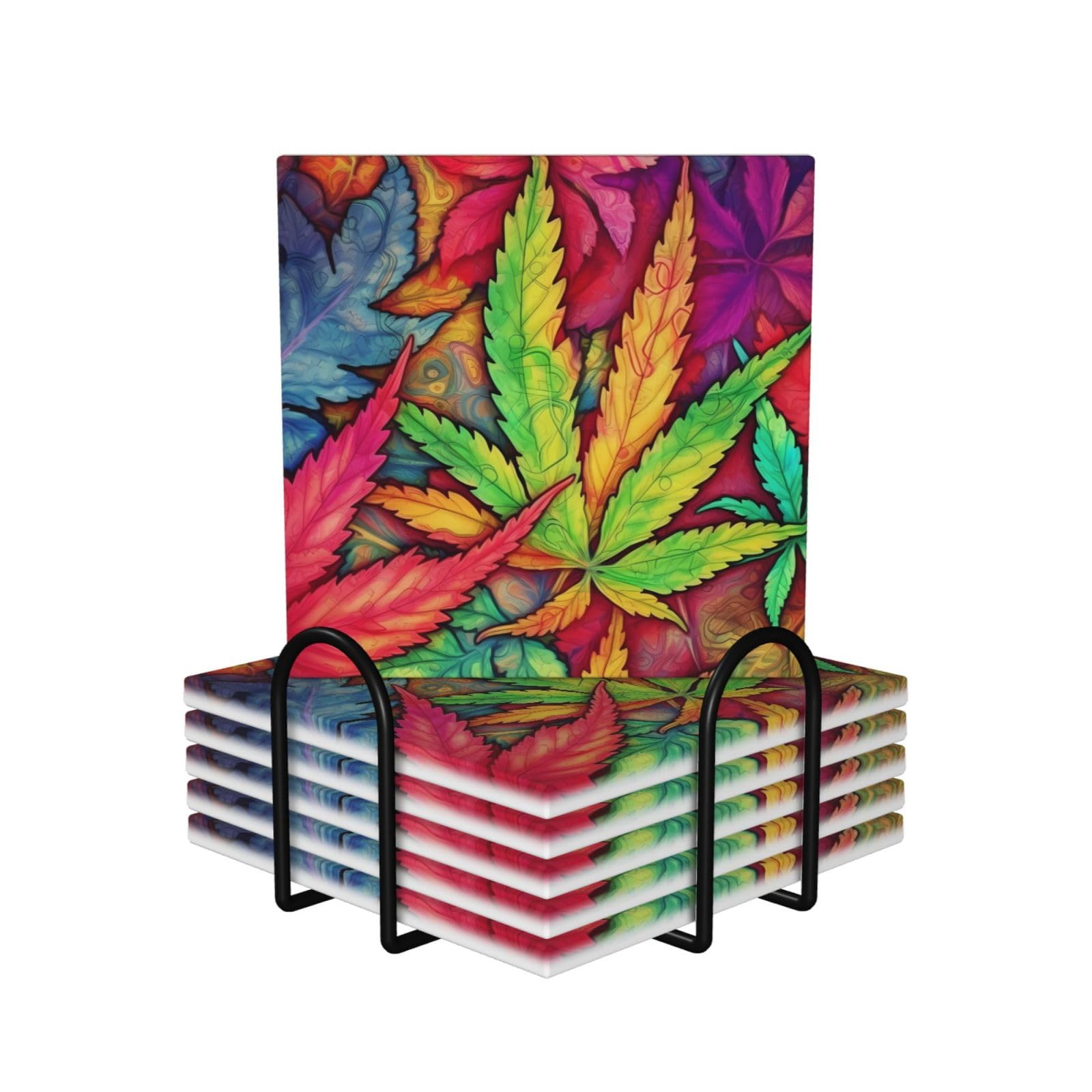 Dessous de verre céramique absorbant avec support métal anti-rayures table