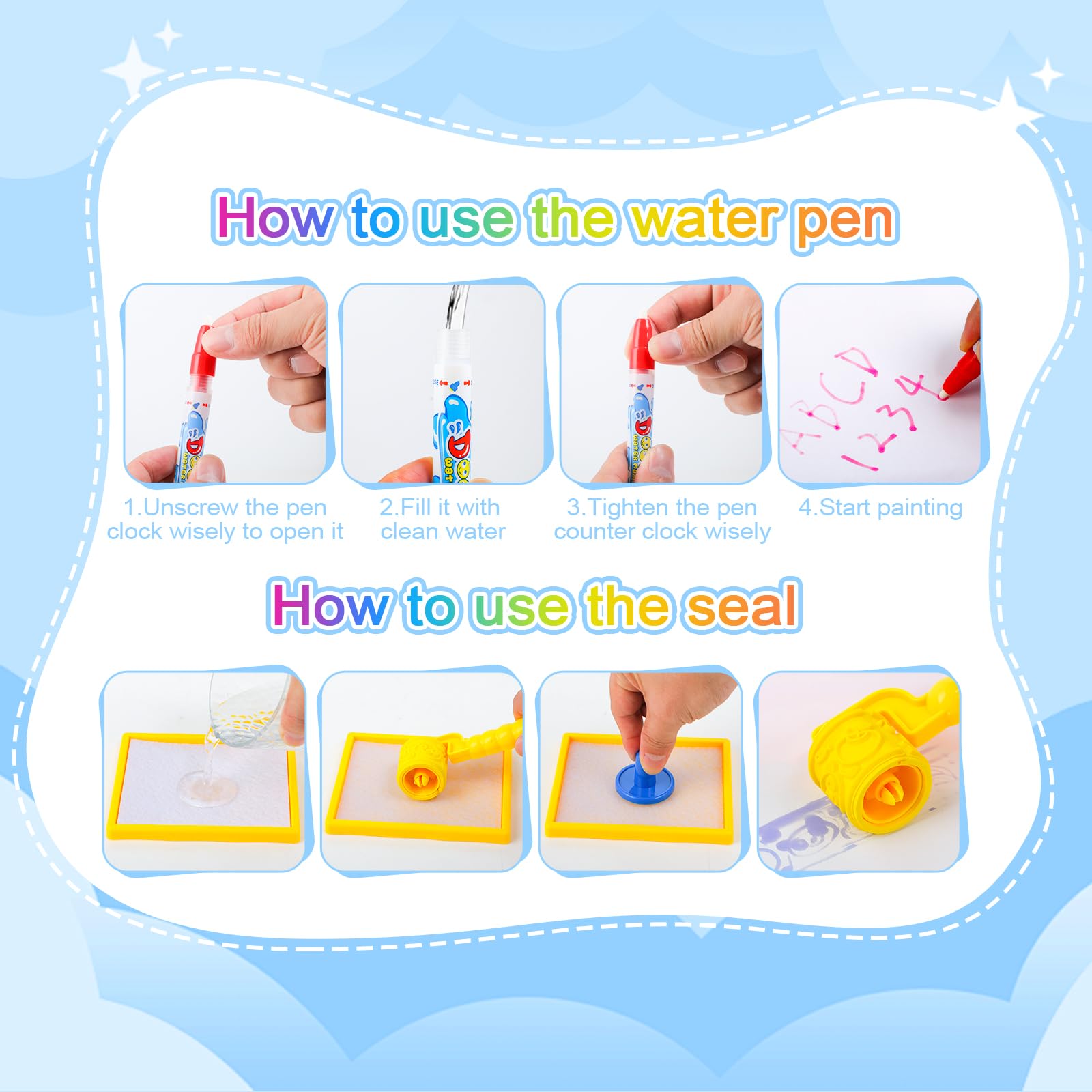 Aquadoodle per bambini anno - Tappetino per pittura ad acqua a partire da 1 anno