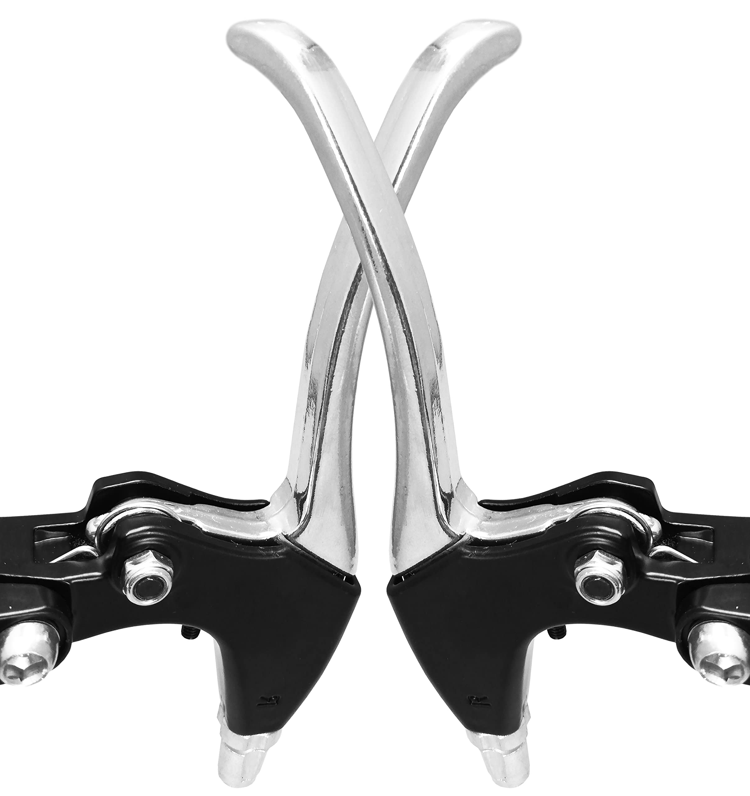 IBK Coppia leve freno bicicletta leva freni bici universali alluminio v-brake bike (Alluminio - 11cm)