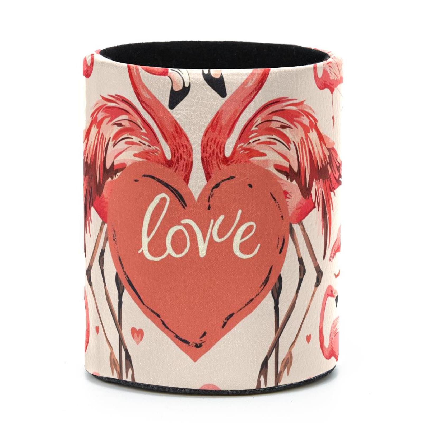 VAPOKF Round Pencil Holders for Desk, Flamingo Pen Holders Pen Pot Makeup Brushes Storage Desktop Stationery Supplies Organiser for Home Office