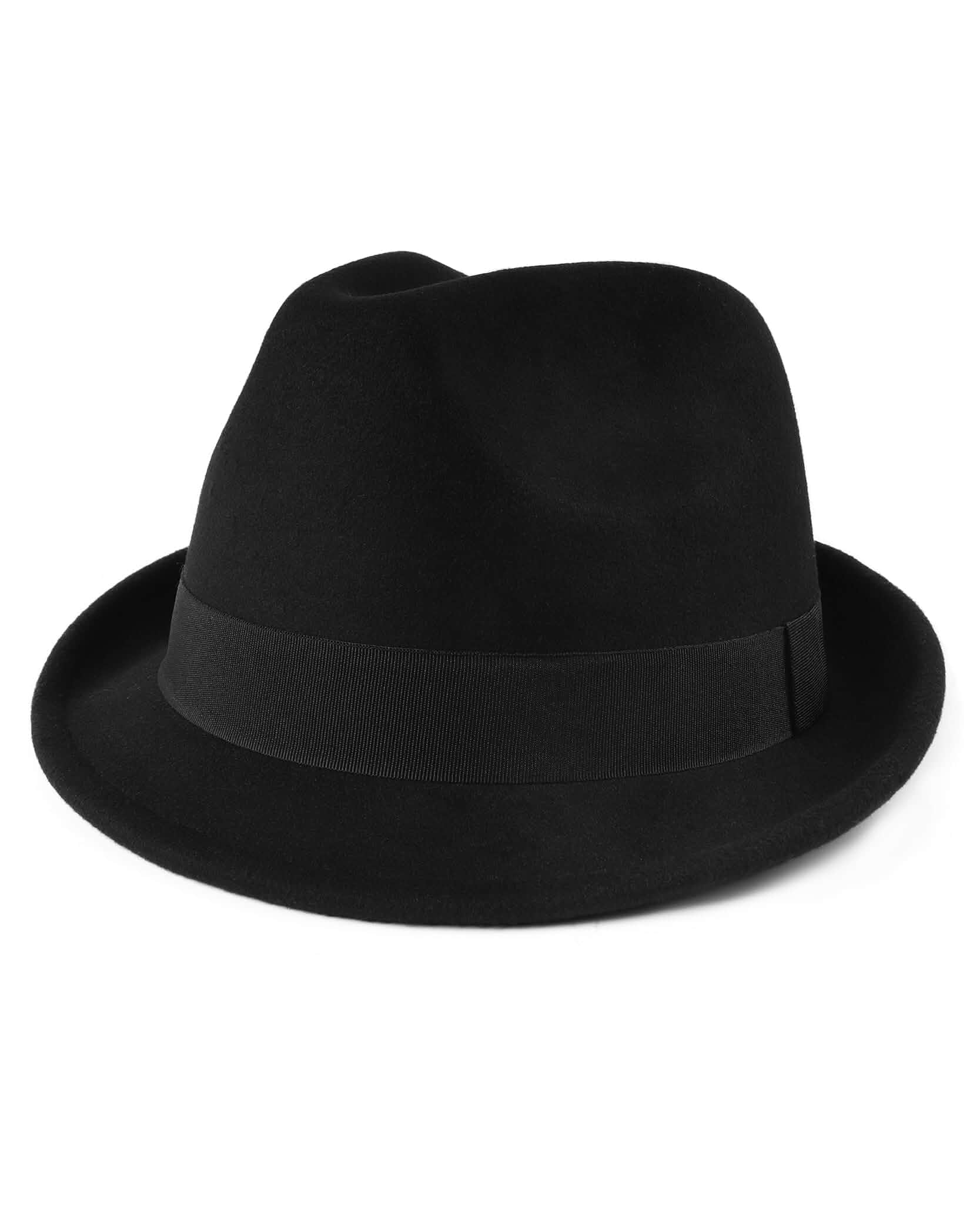 Zylioo XXL XL L Fedora Hat for Men Women, 1920s Short Brim Felt Trilby Hat Adjustable Inner Band With Ribbon Trim And Short Brim Style For Dress Wear, Travel, And Daily Outfits