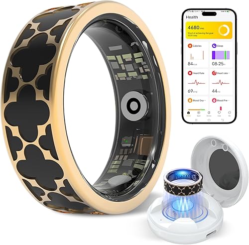 Sqrutri Smart Health Ring for Women & Men, Fitness Tracker Ring, with Heart Rate