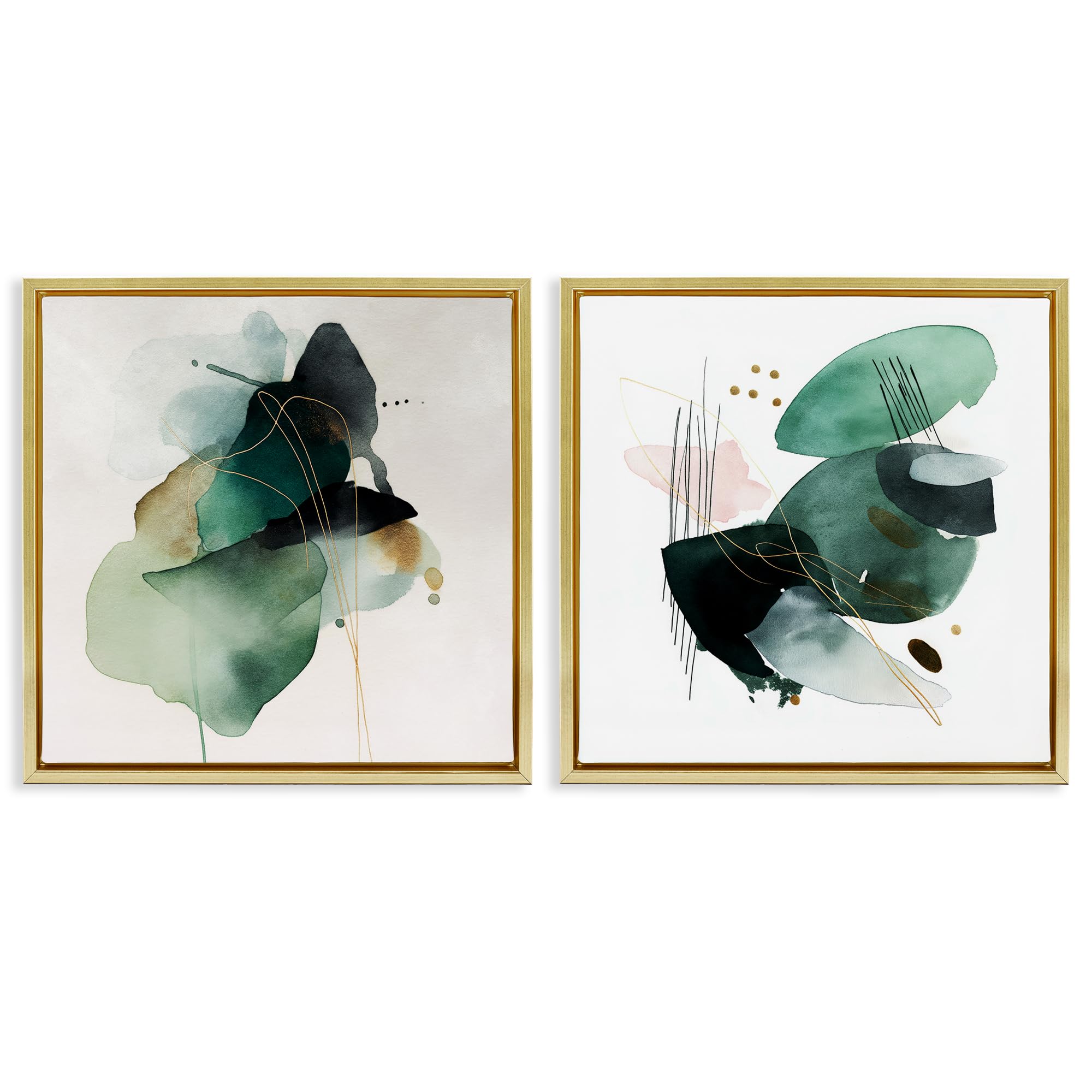 'Fluid Abstract Harmonies'| 2pc Floating Frame Art Set 2