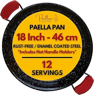 Paella Pan – Enamelled, No-Rust Steel Skillet – Perfect for Propane & Ga...