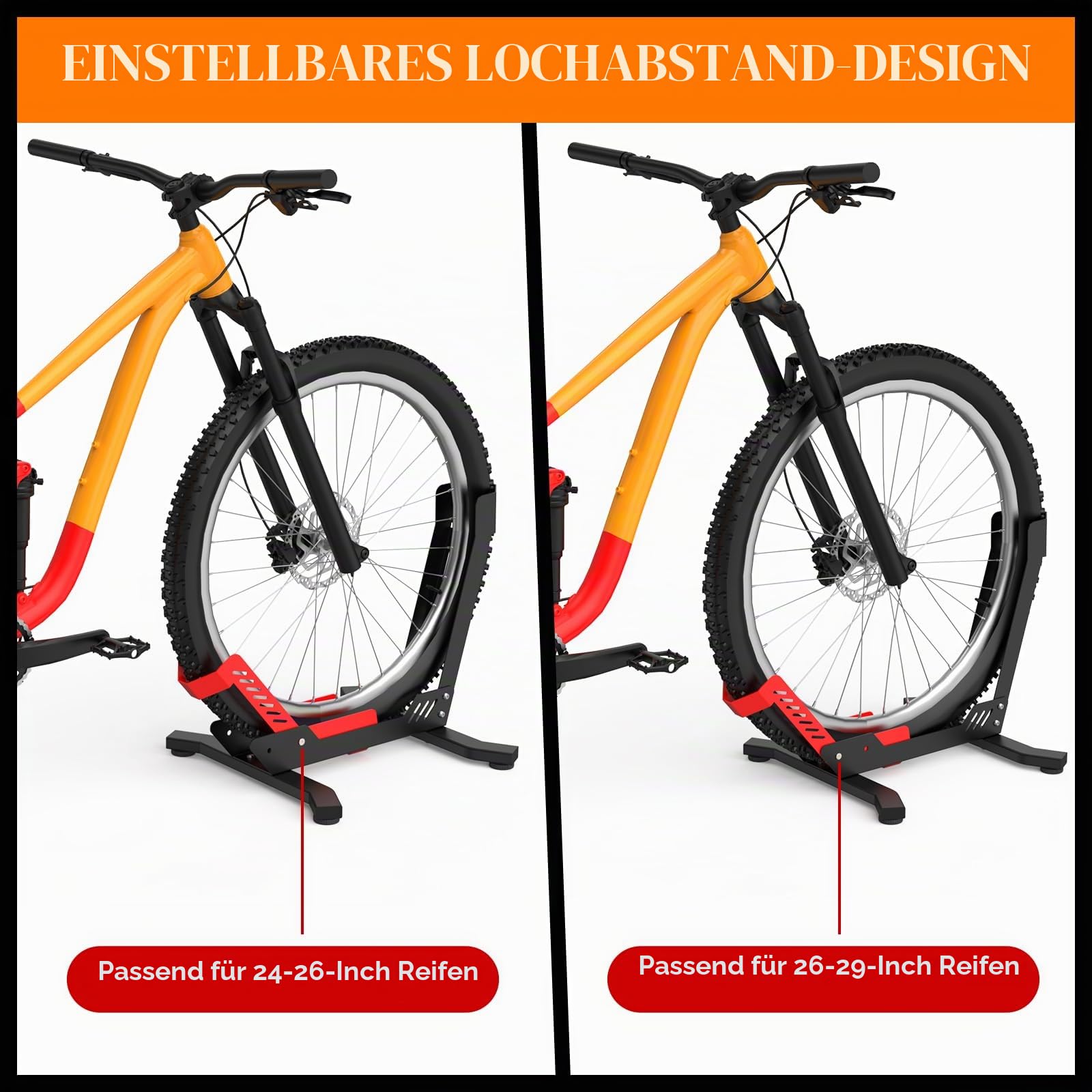 IMAYCC Professional Fahrradständer für 26-29 Zoll Mountainbike E-bike Rennrad MBT Boden für die Aufbewahrung innen & außen - Zuhause, Garage & Garten