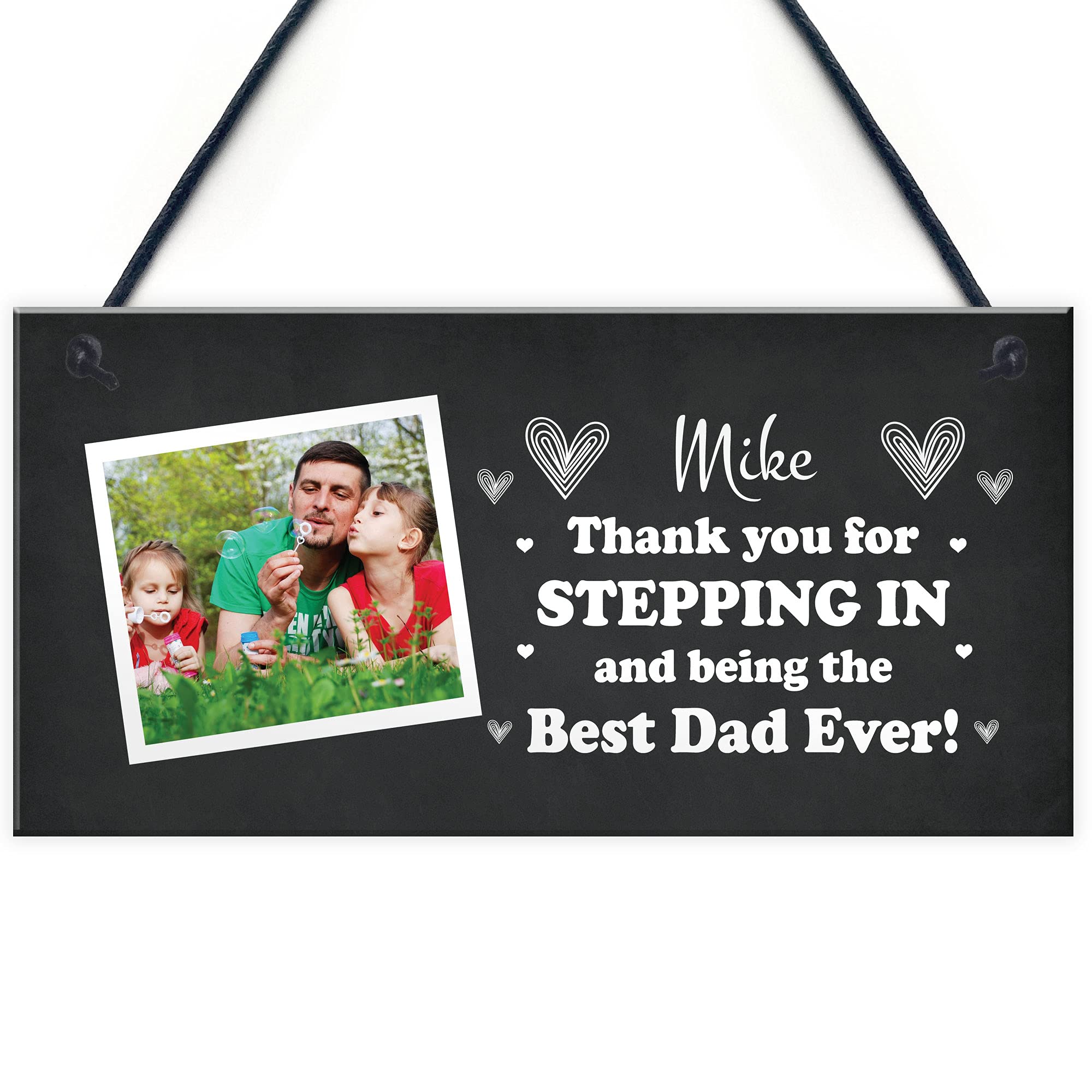 RED OCEAN Personalised Step Dad Photo Gift Best Dad Gift For Fathers Day Birthday Gifts For Him