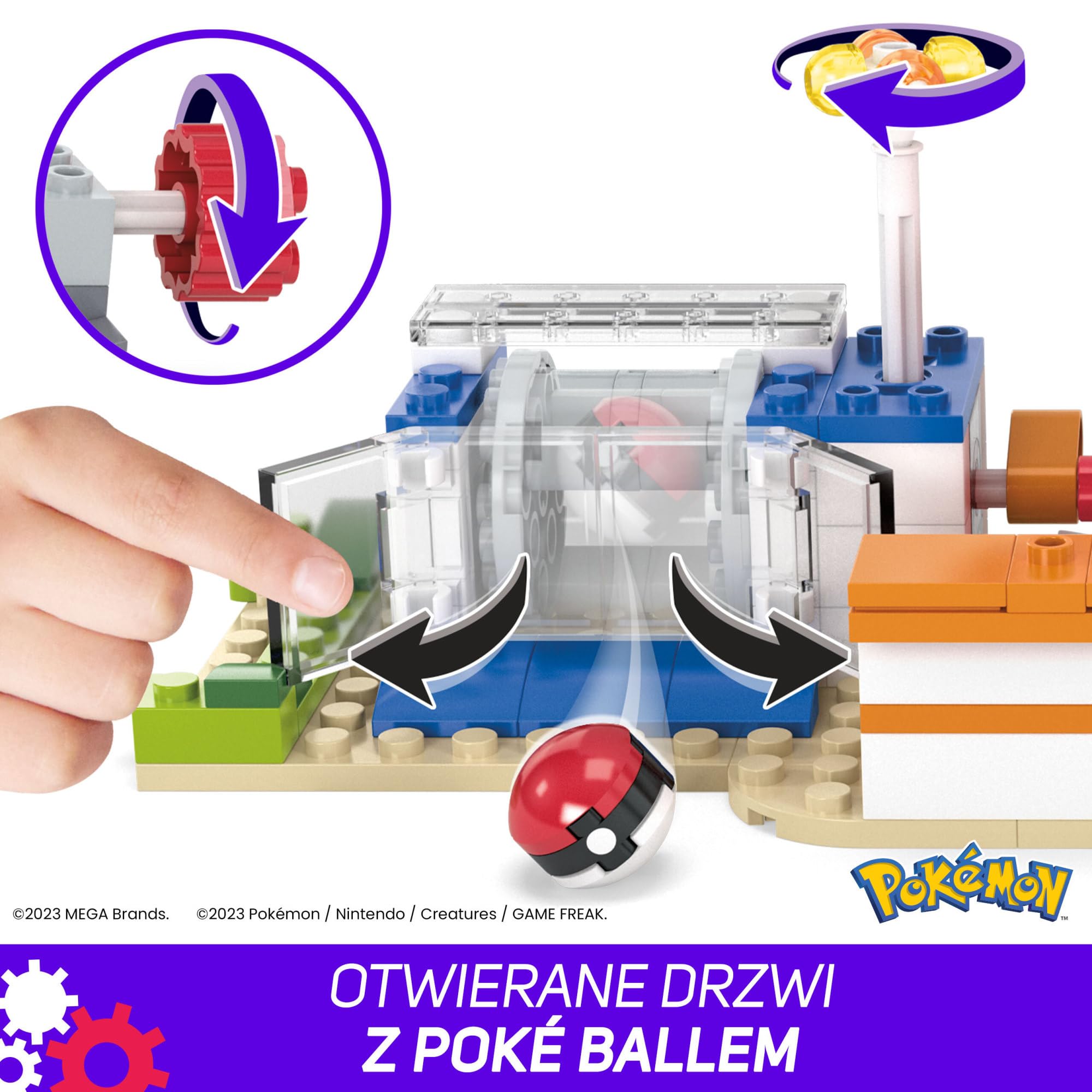 MEGA Pokemon Leśne Centrum Pokemonów Zestaw klocków 648 elementów, 4 figurki, prezent dla dzieci, HNT93