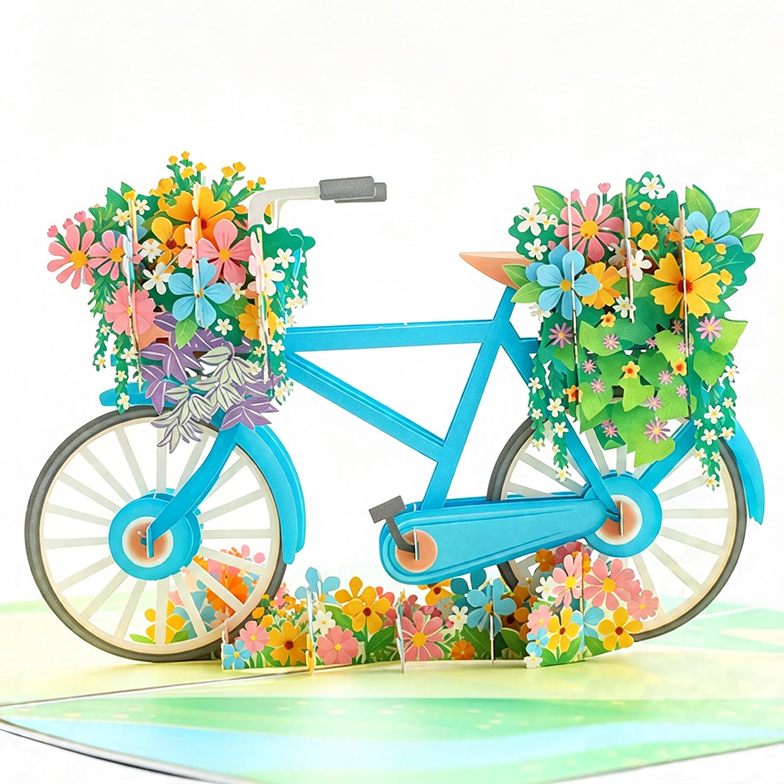 KUKUTrue® Pop Up Card with Bicycle & Flowers, 3D Birthday Cards for Women, Farewell Colleagues, Thank You, Get Well, Best Wishes, Retirement, Colleague Farewell