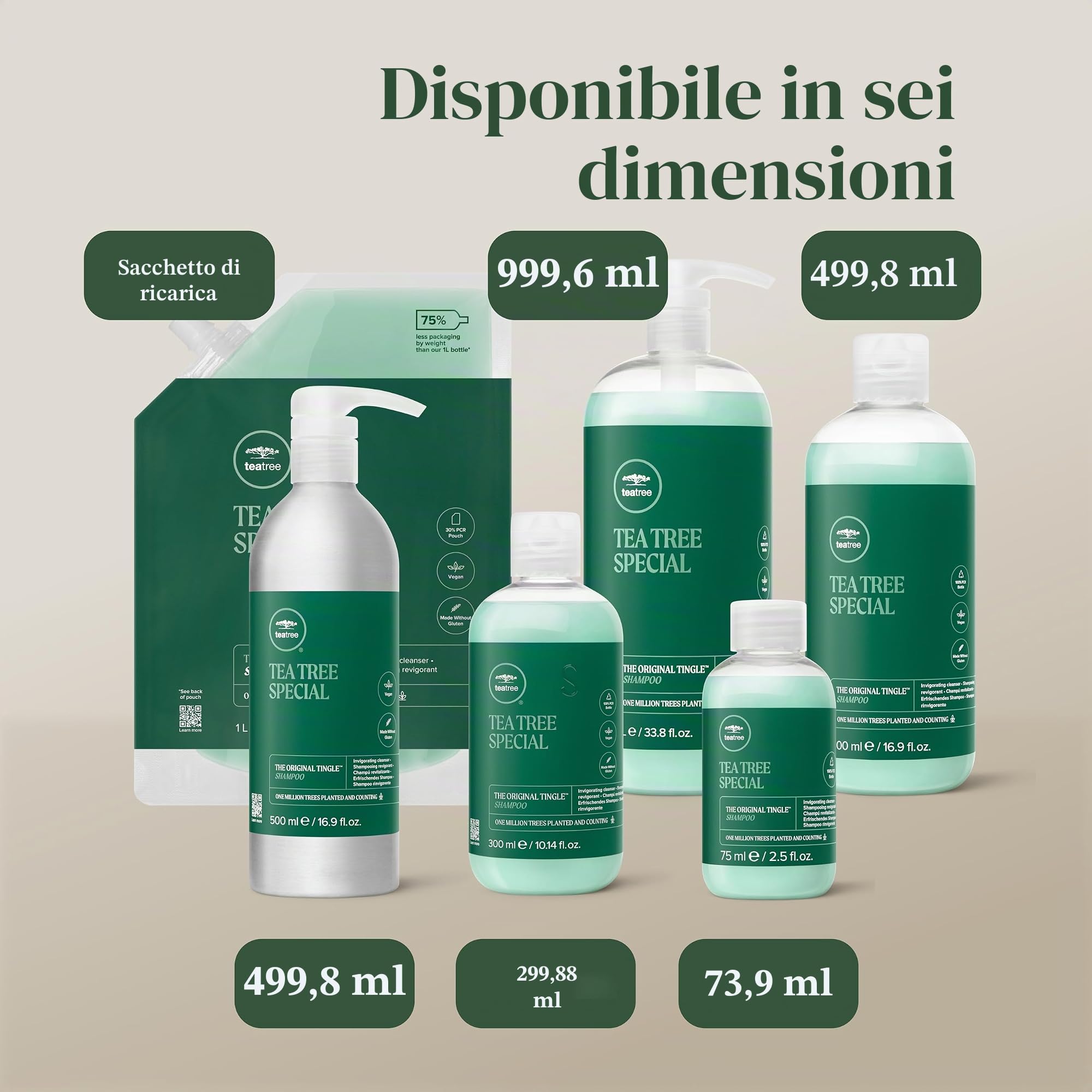 Tea Tree Special Shampoo, pulizia profonda, rinfresca il cuoio capelluto, per tutti i tipi di capelli, soprattutto capelli grassi, 1000 ml / 33.8 fl oz
