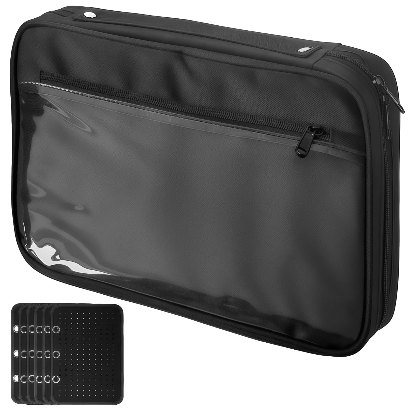 Packool Enamel Pin Display Bag, Pin Collection Binder with 6 Display Boards, Plastic Zipper Pouch, Storage for Collectors, Ideal for Pins, Badges, and Patches